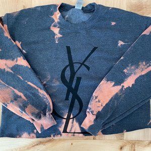 Distressed Yves Dupe Cropped Sweatshirt